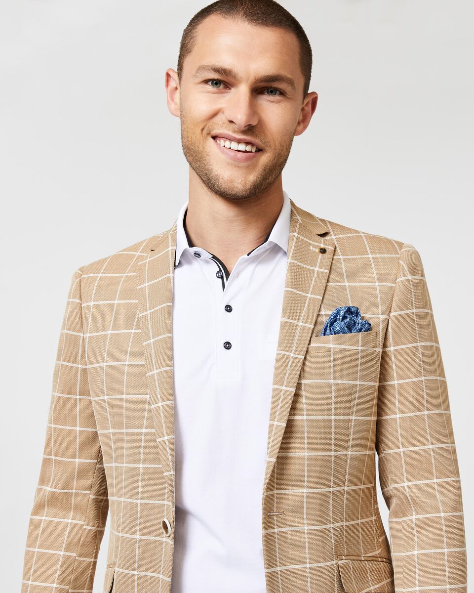 Montrone Blazer, Tan Windowpane, hi-res